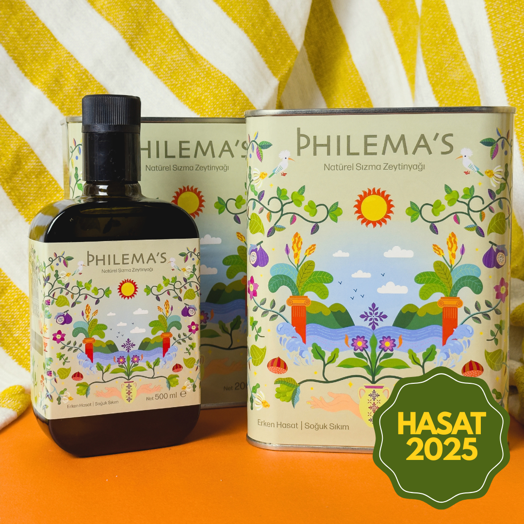 Hasat 2025 Philema’s Erken Hasat Natürel Sızma Zeytinyağı - Dolu Şişe ve Teneke Setleri