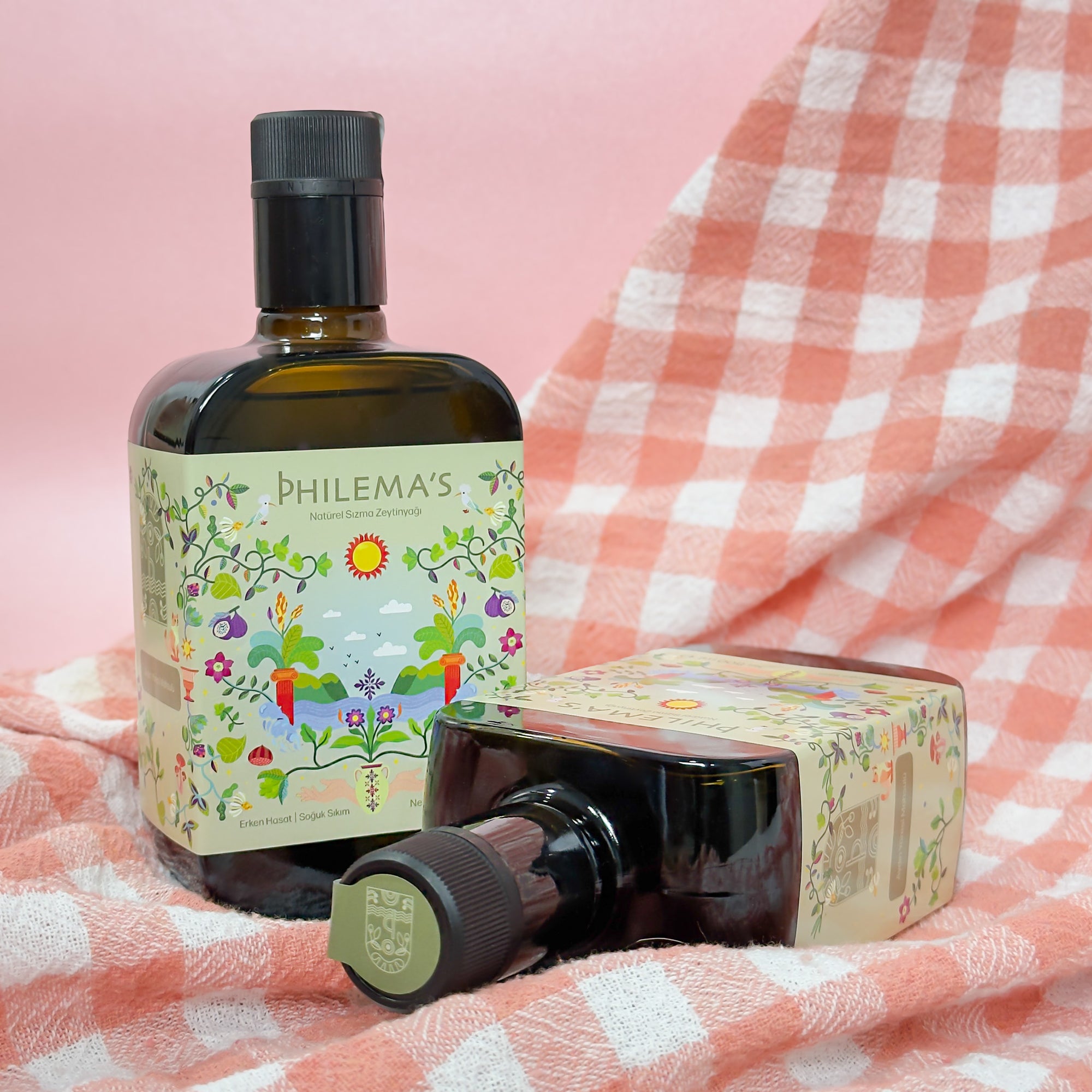 Philema’s 2’li 500 ml cam şişe erken hasat soğuk sıkım zeytinyağı seti