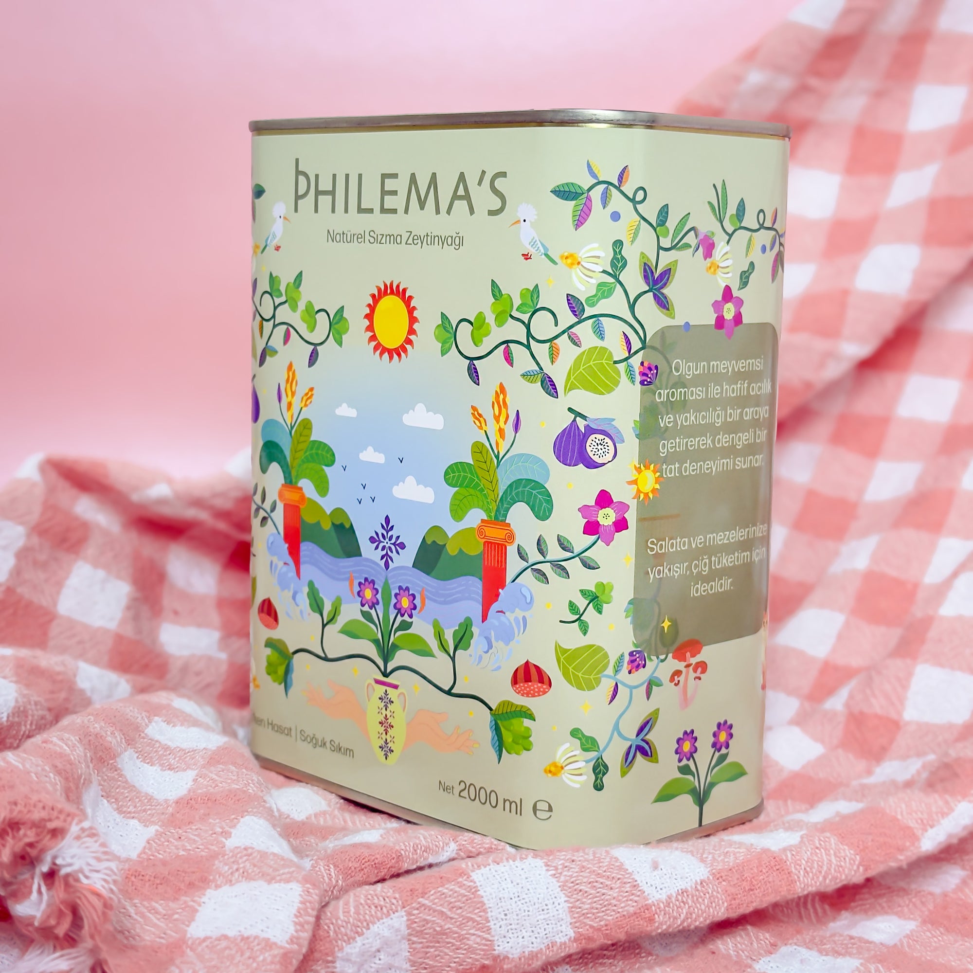Philema's erken hasat soğuk sıkım natürel sızma zeytinyağı 2LT teneke