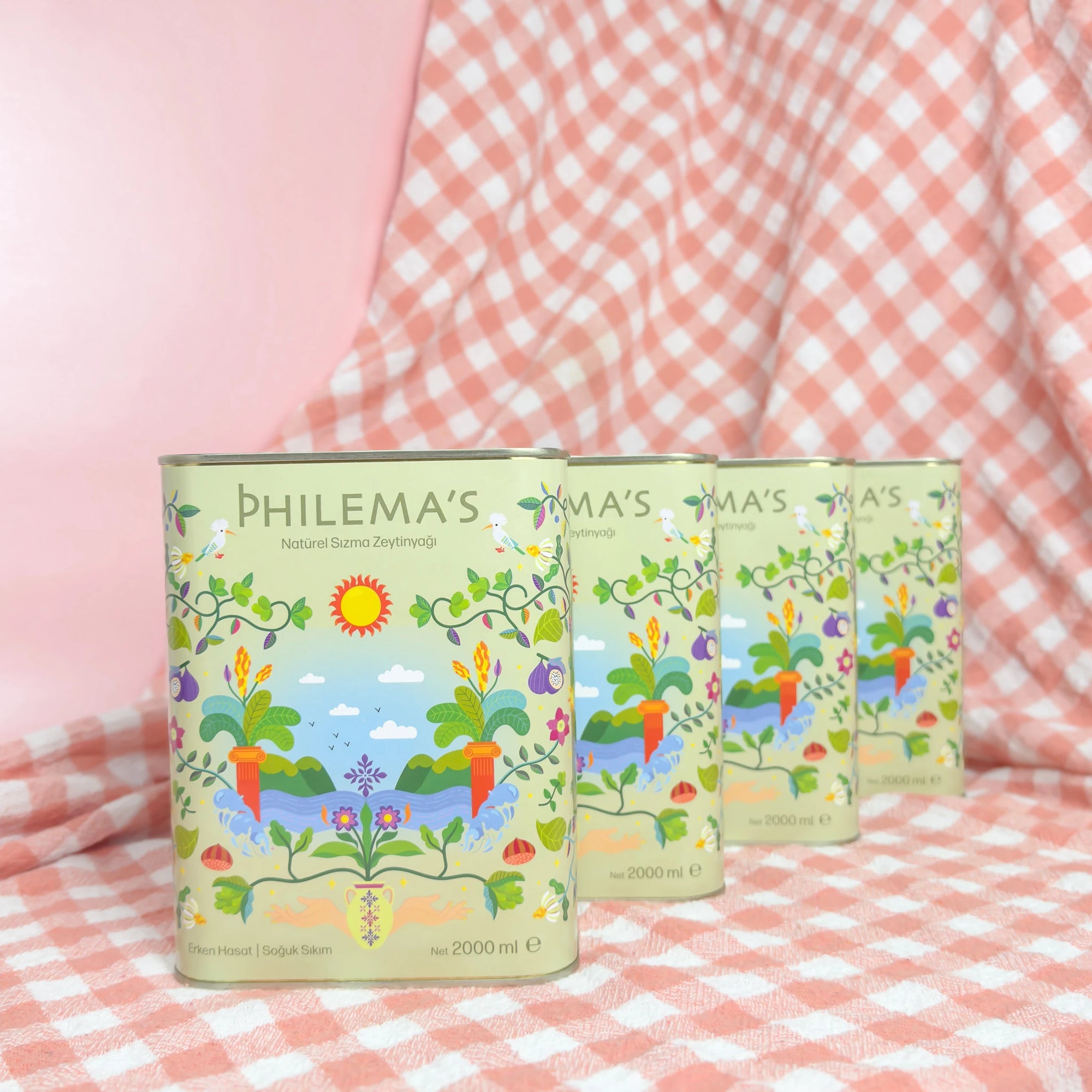 Philema's erken hasat soğuk sıkım Aydın mahsulü zeytinyağı 4x2LT paket