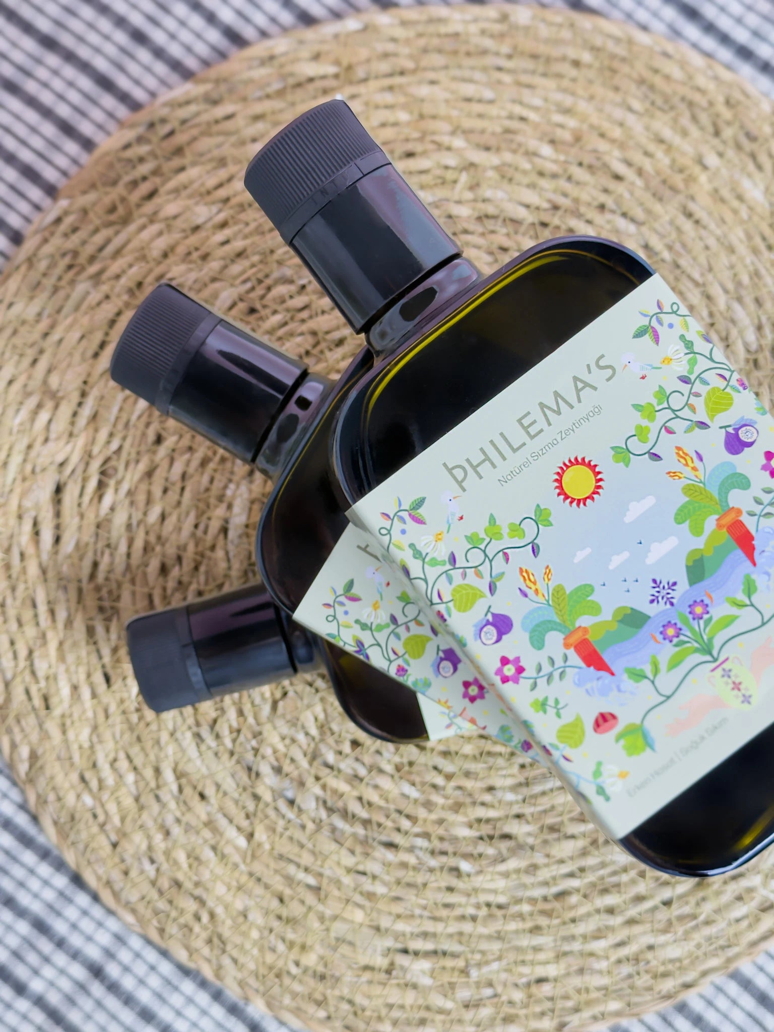 Philema’s hediyelik zeytinyağı seti – 3 adet 500 ml cam şişe